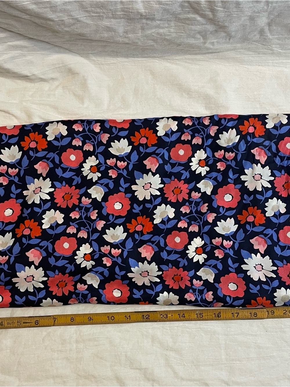 Kate Spade New York Floral Silk Scarf Navy Pink 24” x 80” Long Oblong Wrap